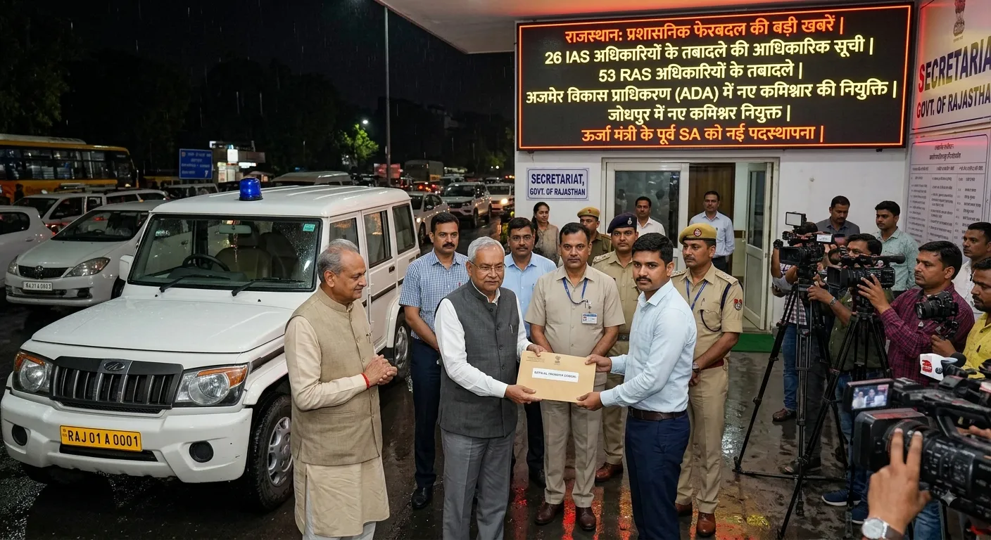 राजस्थान में बड़ा प्रशासनिक फेरबदल: 26 IAS और 53 RAS अधिकारियों के तबादले, अजमेर को मिले नए ADA कमिश्नर और निगम आयुक्त