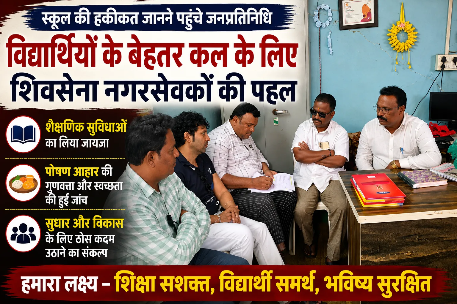 स्कूल के आंगन से भविष्य की आहट, नगरपरिषद स्कूल क्रमांक 1 में शिवसेना नगरसेवकों की दस्तक