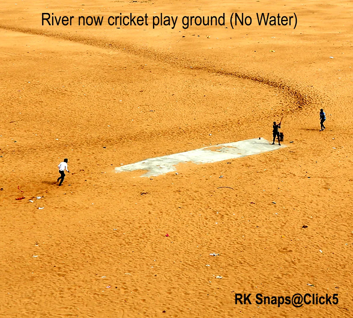 No rain, river empty.