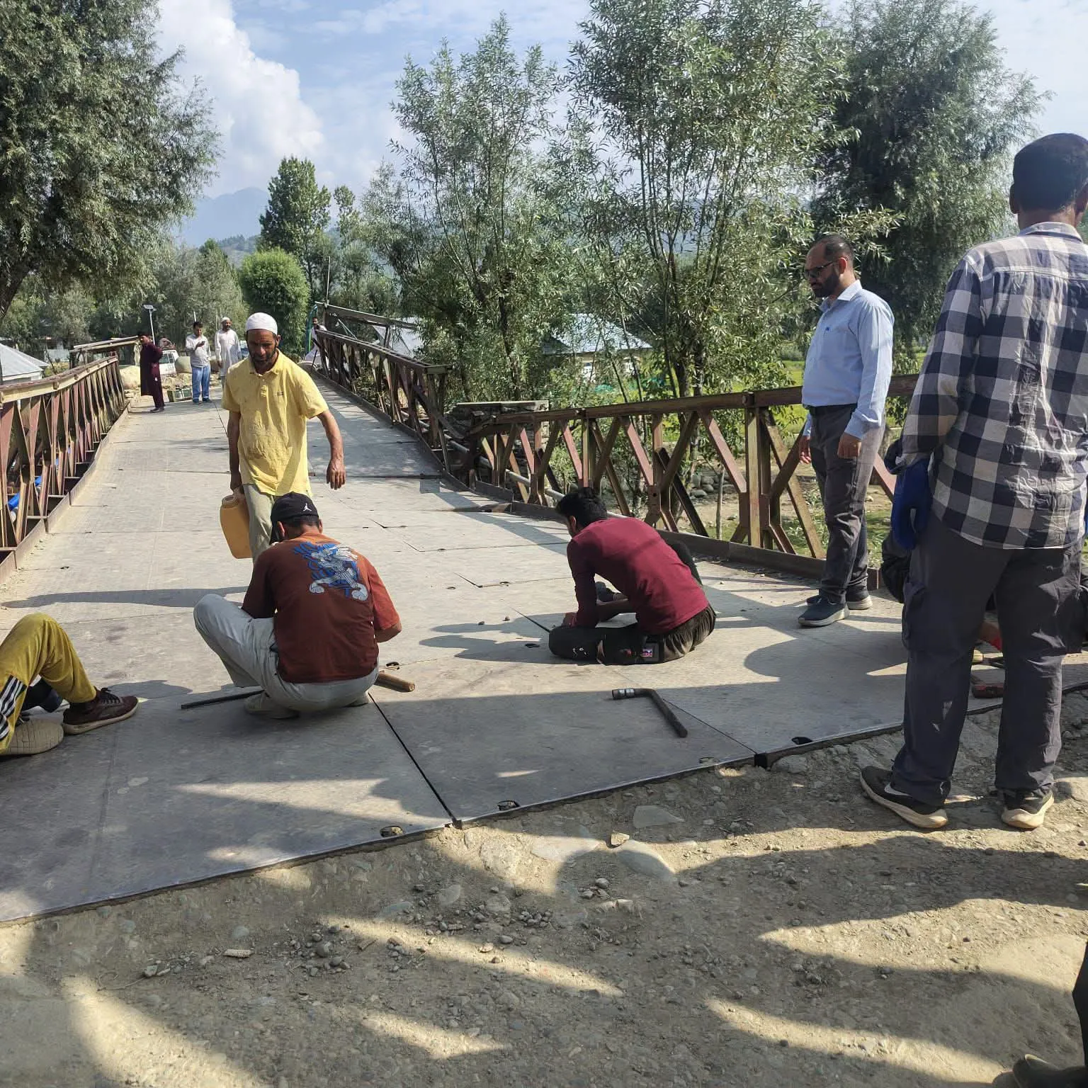The repair work of the damaged bridge at Champora, Vilgam, has officially started from today. This is an important step