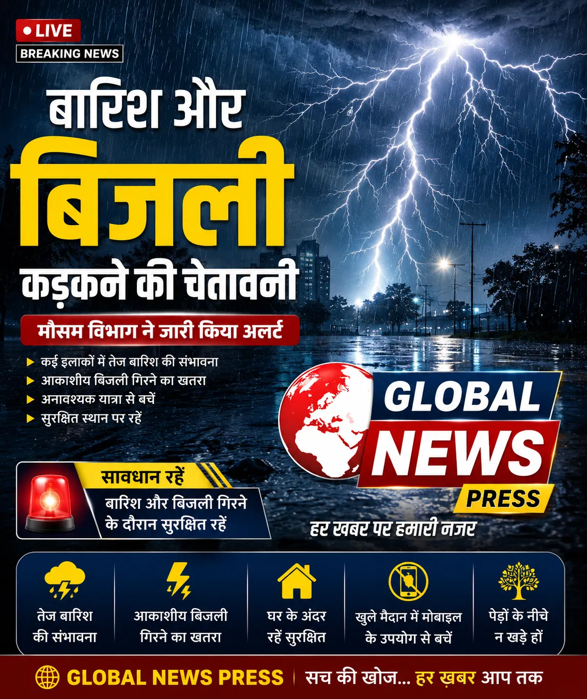 त्तराखंड में कई इलाकों में तेज बारिश का अलर्ट, मौसम विभाग ने जारी की चेतावन