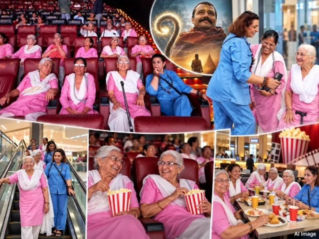 फरीदाबाद: रेनू भाटिया ने डबुआ वृद्ध आश्रम की महिलाओं और बुजुर्गों को दिखाई हनुमान अंश फिल्म।