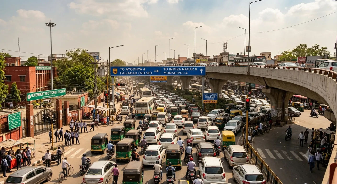 BEHIND THE BOTTLENECK: Why Lucknow’s Polytechnic Chauraha Remains Trapped in Peak-Hour Gridlock