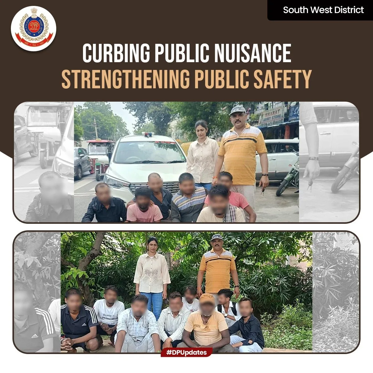 Delhi Police South-West District Cracks Down on Public Nuisance in Major Safety Drive