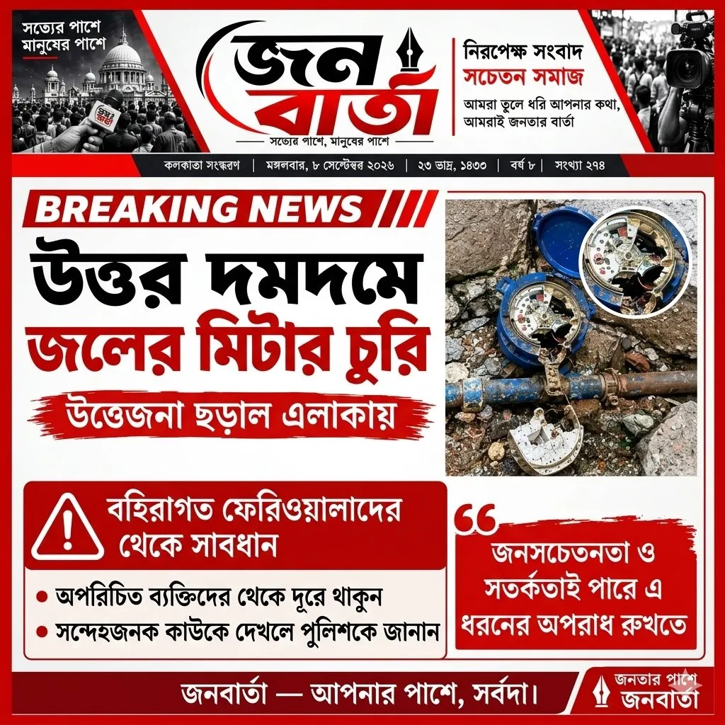 উত্তর দমদমে রাতের অন্ধকারে ভাঙা হলো জলের মিটার!