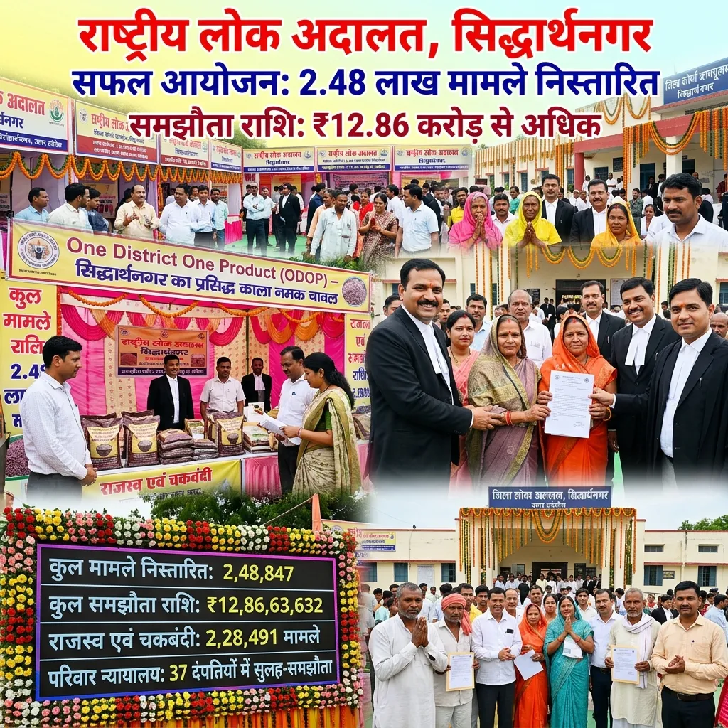 राष्ट्रीय लोक अदालत में 2.48 लाख मामलों का निस्तारण, ₹12.86 करोड़ से अधिक का हुआ समझौता