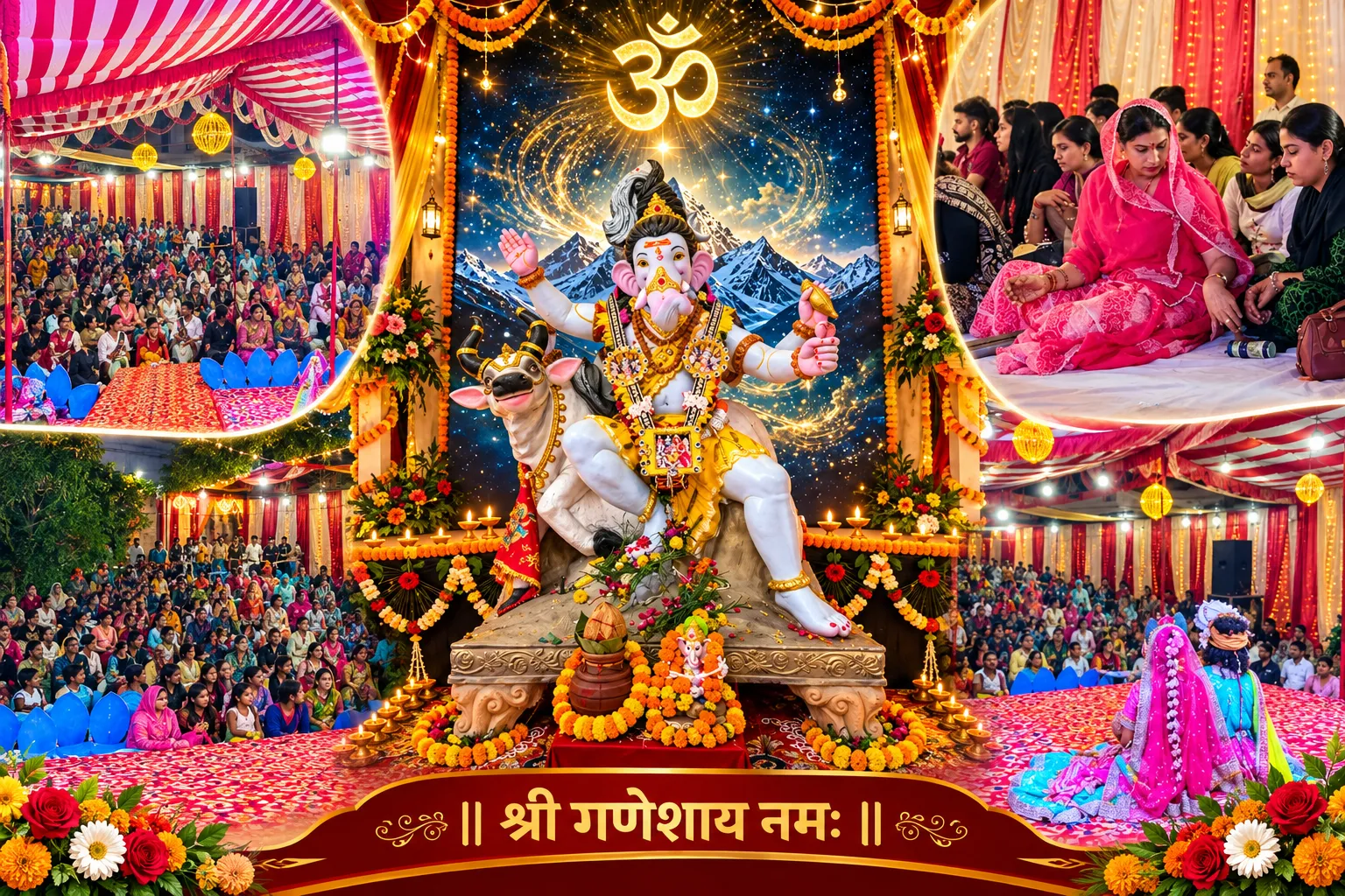 भक्ति, संस्कृति और सेवा का संगम बना 7वां विशाल गणेश महोत्सव, मंगलमुखी समाज ने दिए ₹21 हजार, भोलेनाथ ग्रुप नारनौल।