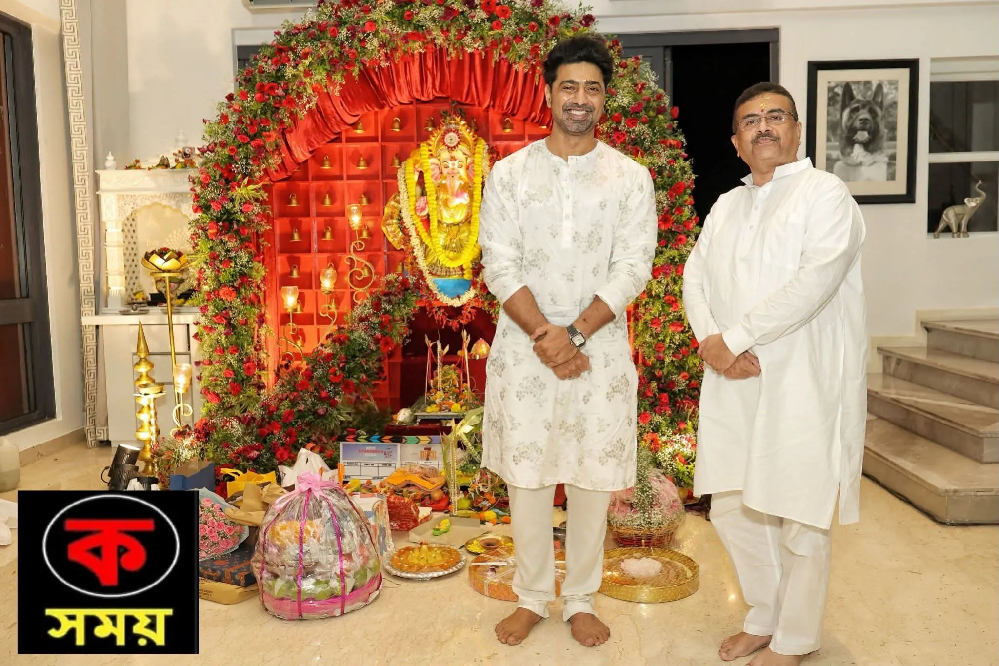 কলকাতায় দেবের বাসভবনের গনেশ পূজায় মুখ্যমন্ত্রী শুভেন্দু অধিকারী