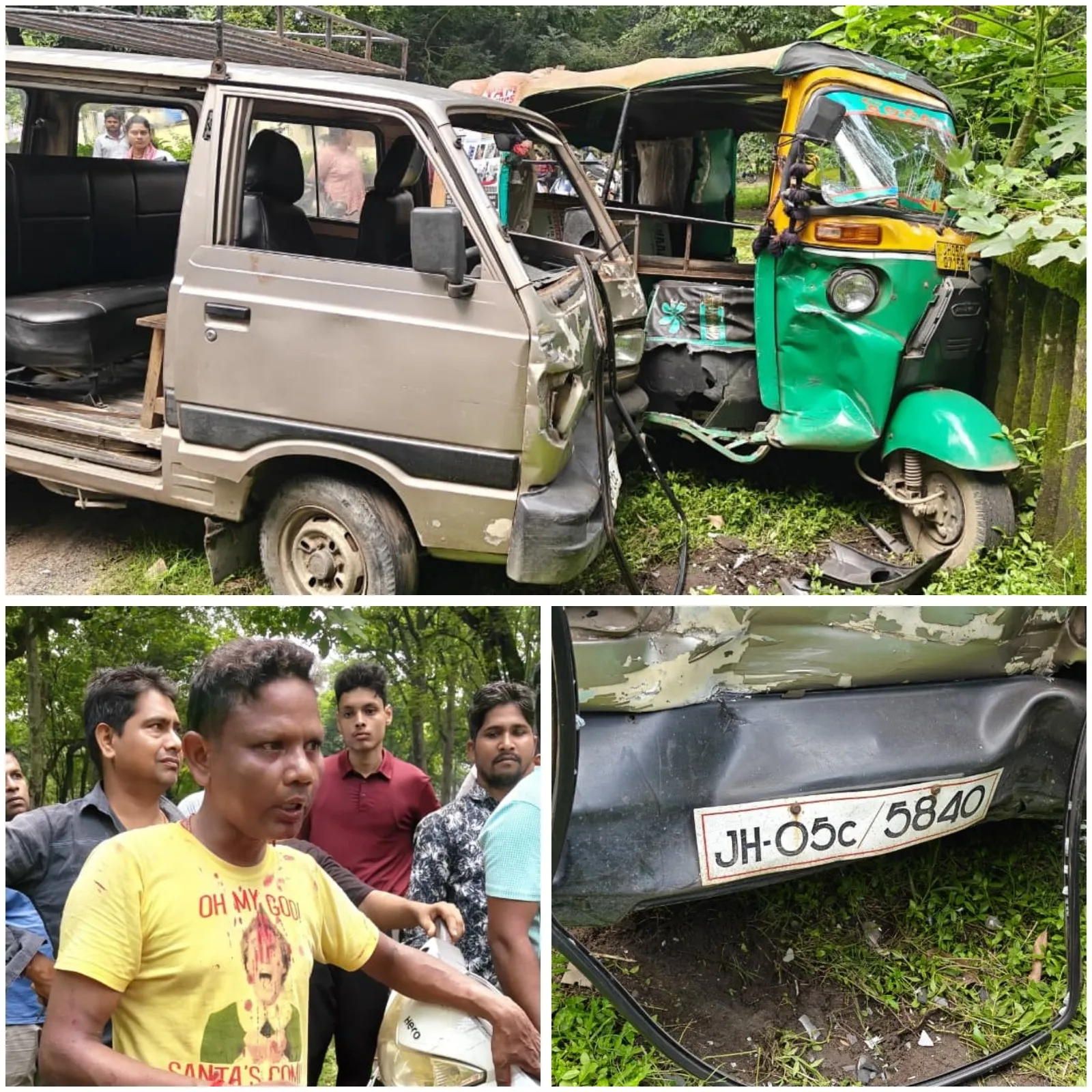 जमशेदपुर : हिल टॉप स्कूल के पास स्कूल वैन और ऑटो की टक्कर: शराबी ड्राइवर की लापरवाही से कई बच्चे घायल