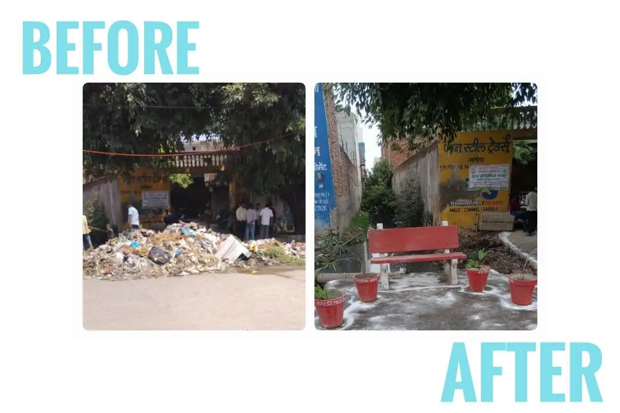 30 साल पुराना कूड़े का प्वाइंट नगर निगम अलीगढ़ टीम द्वारा बंद किया गया