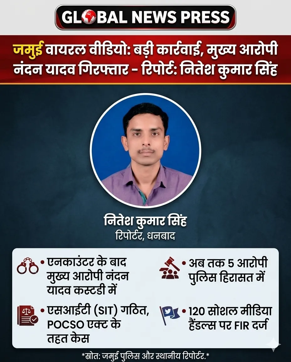 जमुई कांड: पुलिस कस्टडी से भाग रहा मुख्य आरोपी नंदन यादव एनकाउंटर में ढेर होने से बचा, पैर में लगी गोली