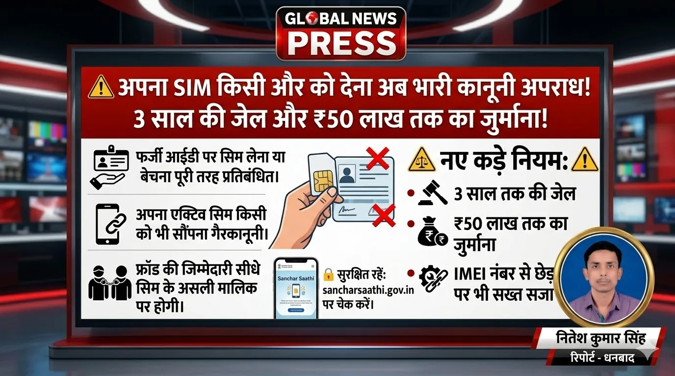 🚨 अपना SIM किसी और को देना पड़ सकता है भारी! 3 साल तक जेल और ₹50 लाख तक जुर्माने का प्रावधान