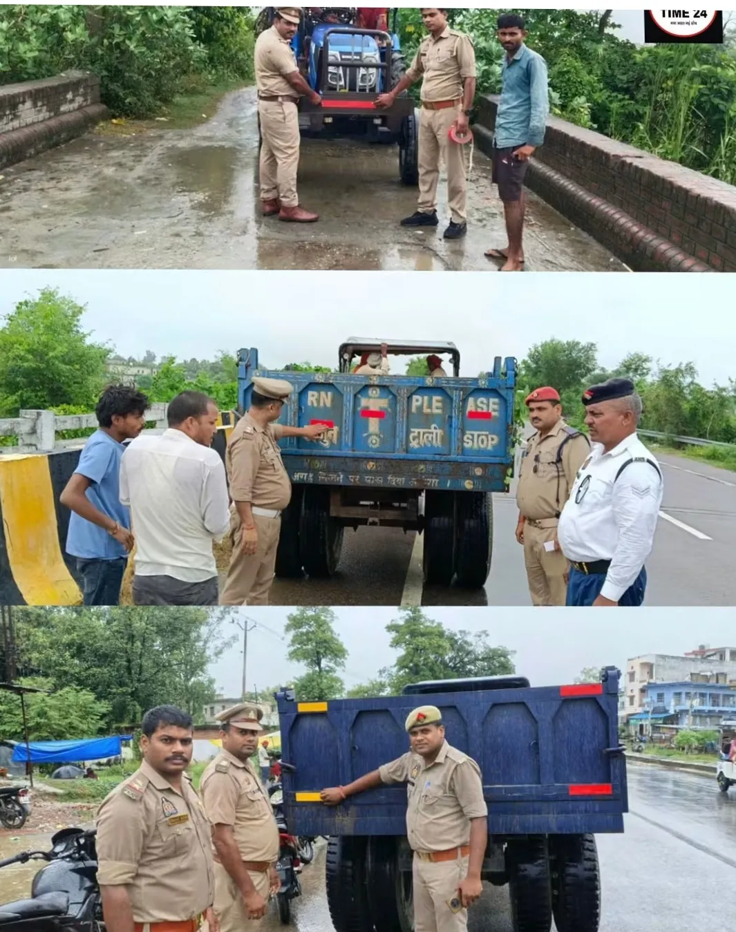 महराजगंज में ट्रैक्टर-ट्रॉली चेकिंग अभियान, 263 वाहनों पर लगे रिफ्लेक्टर
