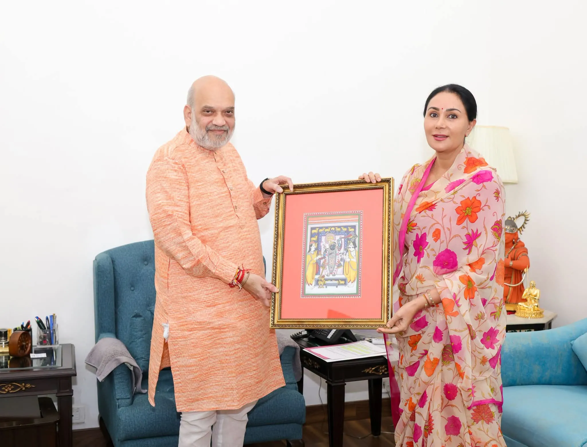 राजस्थान की उपमुख्यमंत्री दियाकुमारी की गृहमंत्री अमित शाह से भेंट।