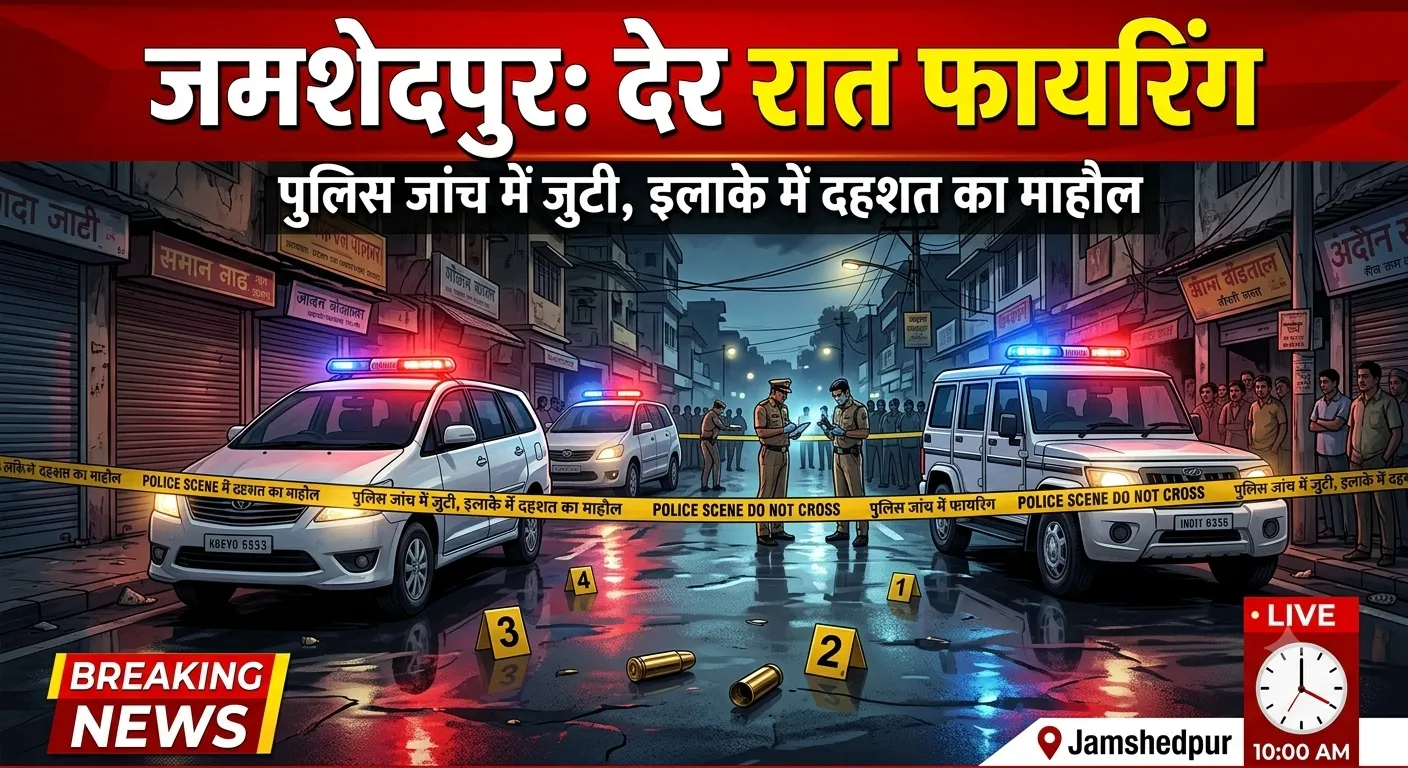 जमशेदपुर : सीतारामडेरा थाना क्षेत्र के ओल्ड बाराद्वारी फुलबस्ती में गुरुवार देर रात फायरिंग