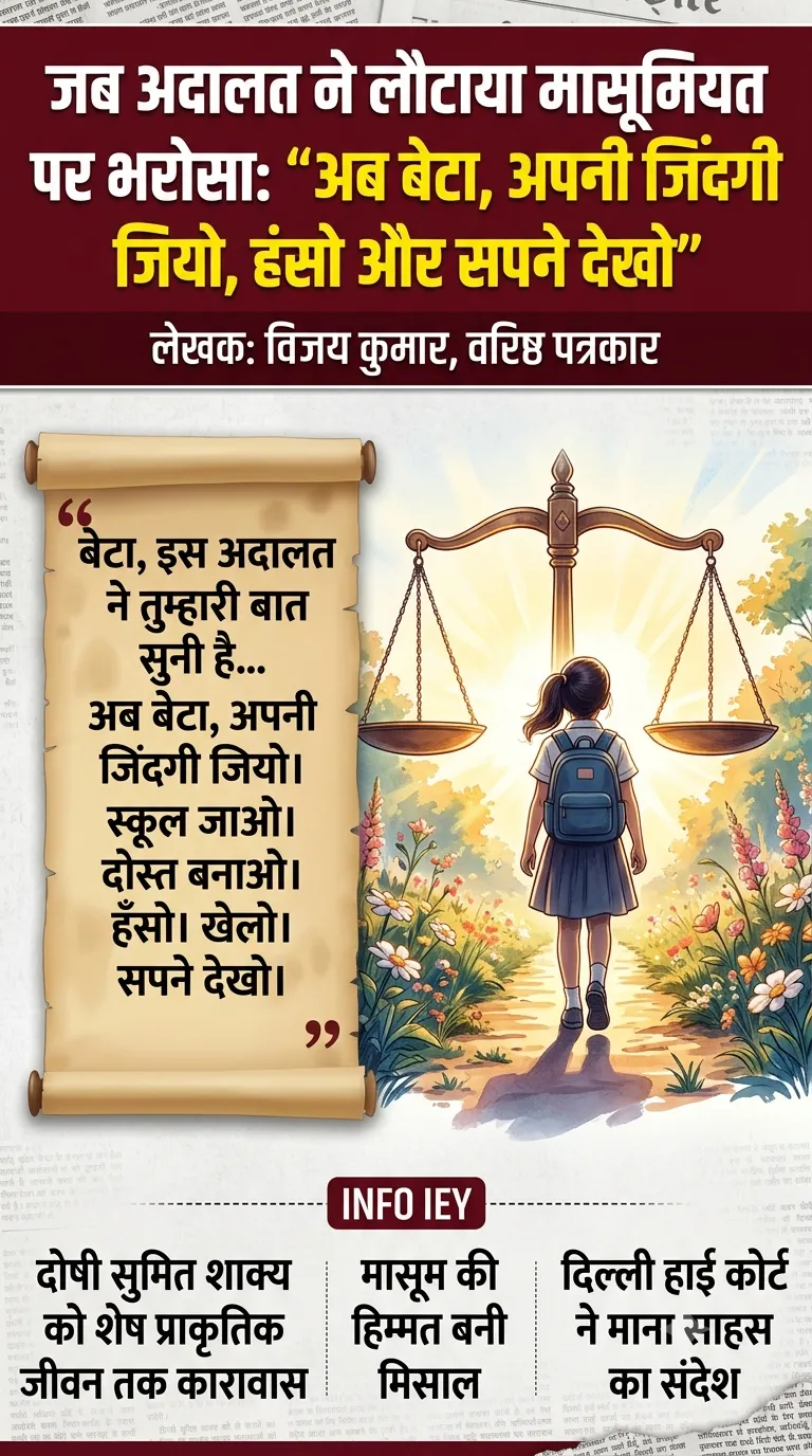 जब अदालत ने लौटाया मासूमियत पर भरोसा: 
“अब बेटा, अपनी जिंदगी जियो, हंसो और सपने देखो”
