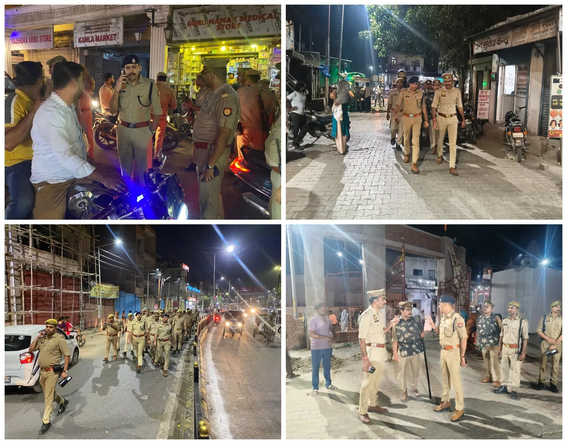 एसपी ग्रामीण ने हरदुआगंज में किया पैदल गश्त, रामलीला मैदान का लिया जायजा, एसपी सिटी ने गांधीपार्क-बन्नादेवी