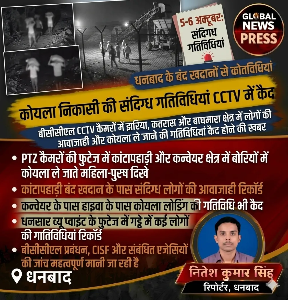 धनबाद में बंद खदानों से कोयला निकासी की संदिग्ध गतिविधियां CCTV में कैद, जांच की जरूरत