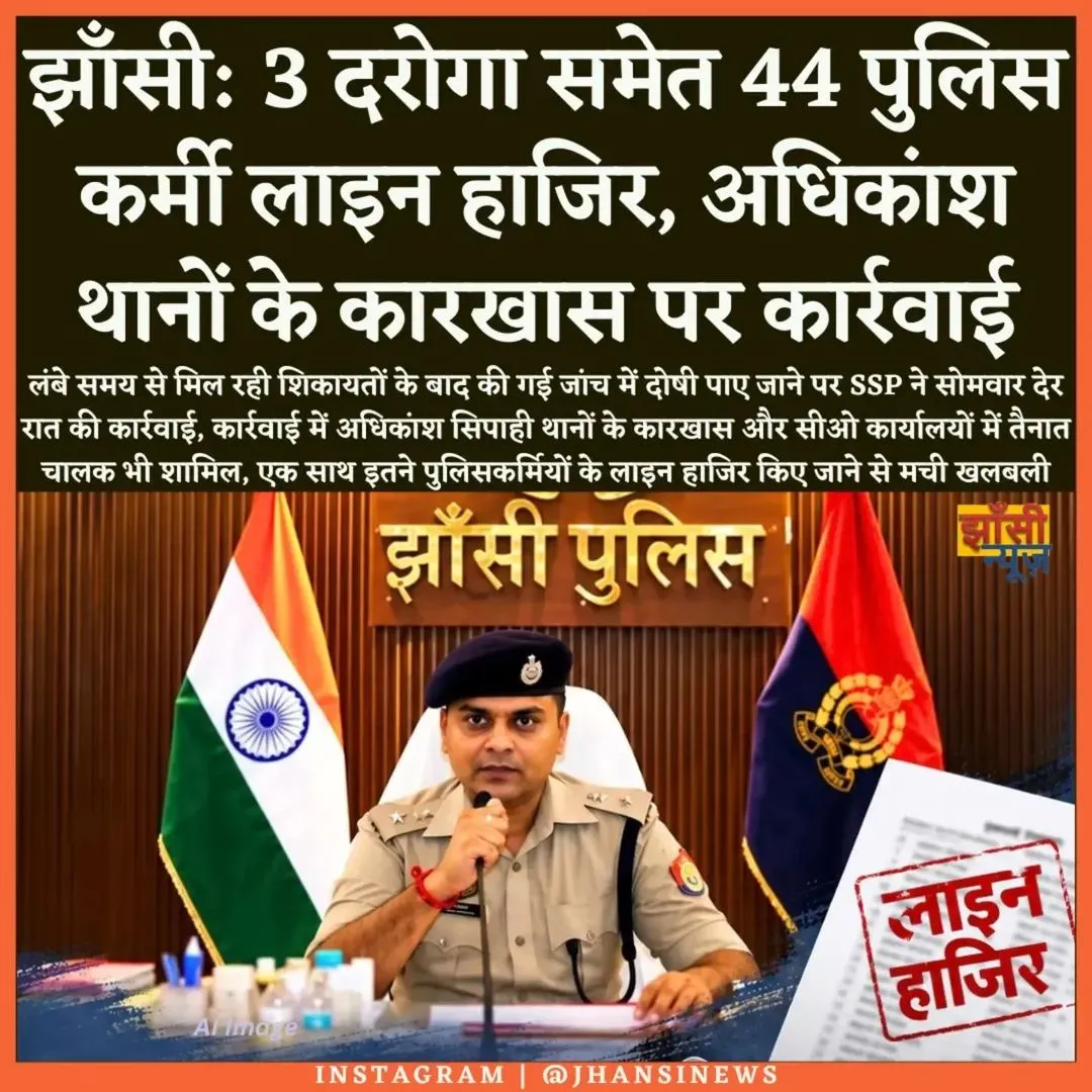झाँसी में एसएसपी विकास कुमार ने 44 पुलिसकर्मियों को लाइन हाजिर किया, 3 दरोगा भी शामिल