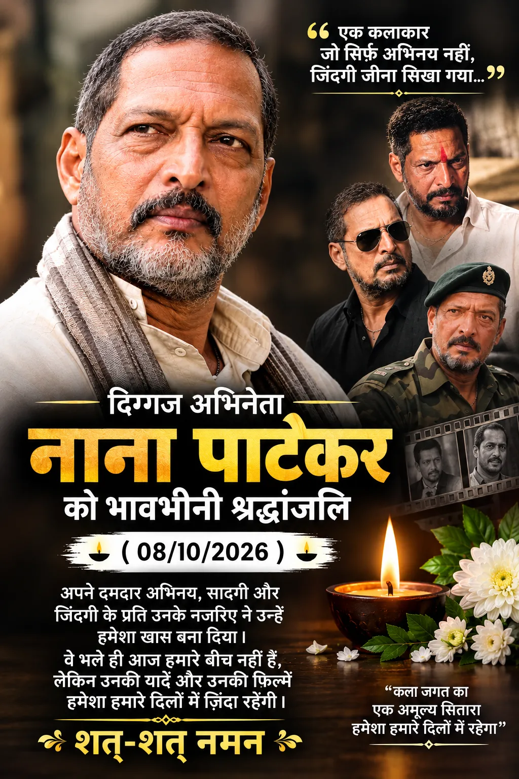 नहीं रहे नाना पाटेकर किसी ज़माने में सबके दिलों पर राज्य किए थे