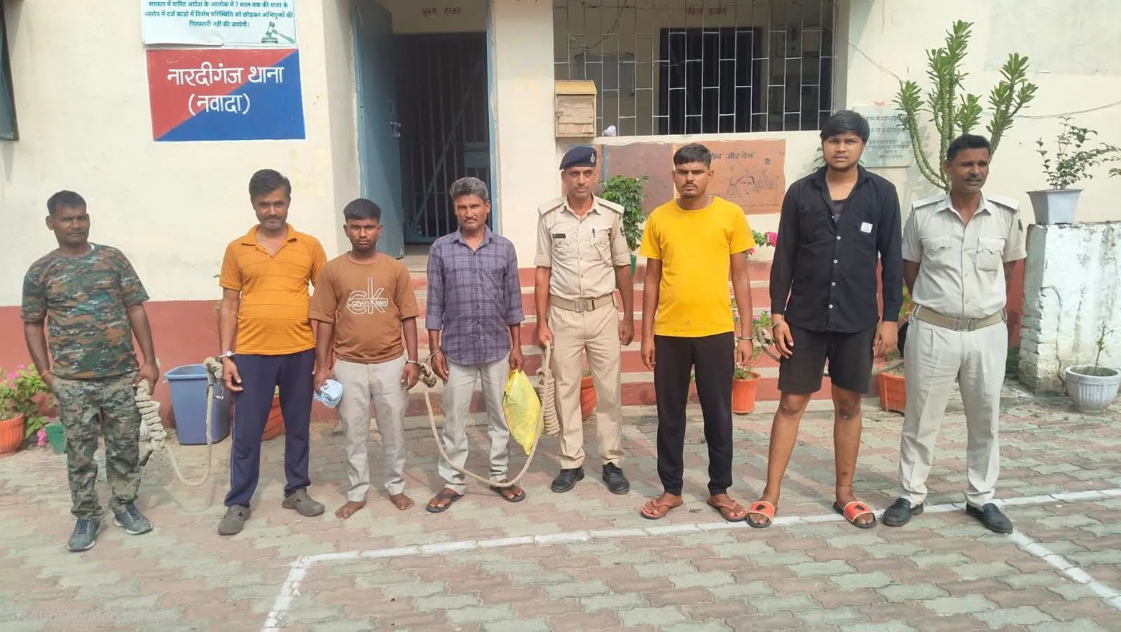 नवादा/नारदीगंज थाना पुलिस ने विभिन्न मामलों में पांच आरोपियों को गिरफ्तार कर रविवार को न्यायिक हिरासत में भेज दिया,