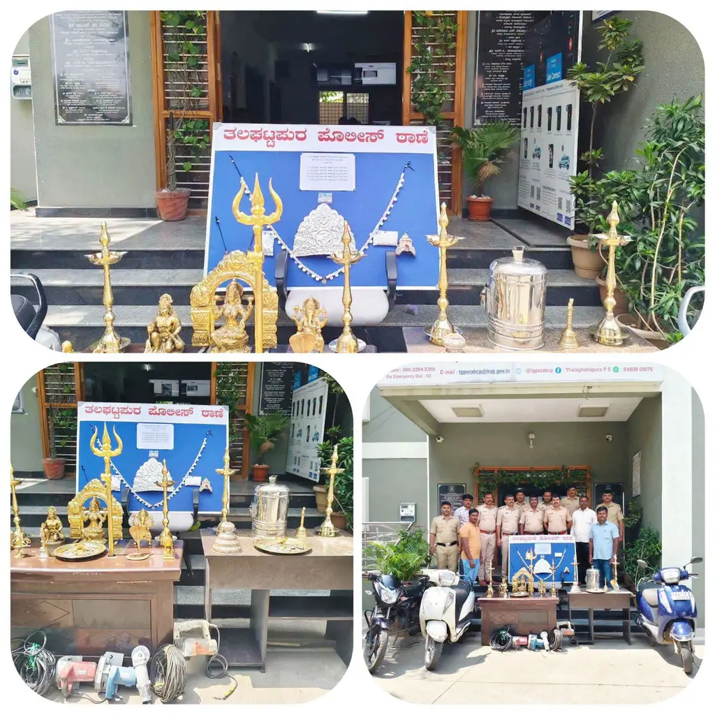 Two arrested for stealing temple idols in Bengaluru!

Idols of Ganesha, Anjaneya, Lakshmi, and Naga stolen; Talaghattapu