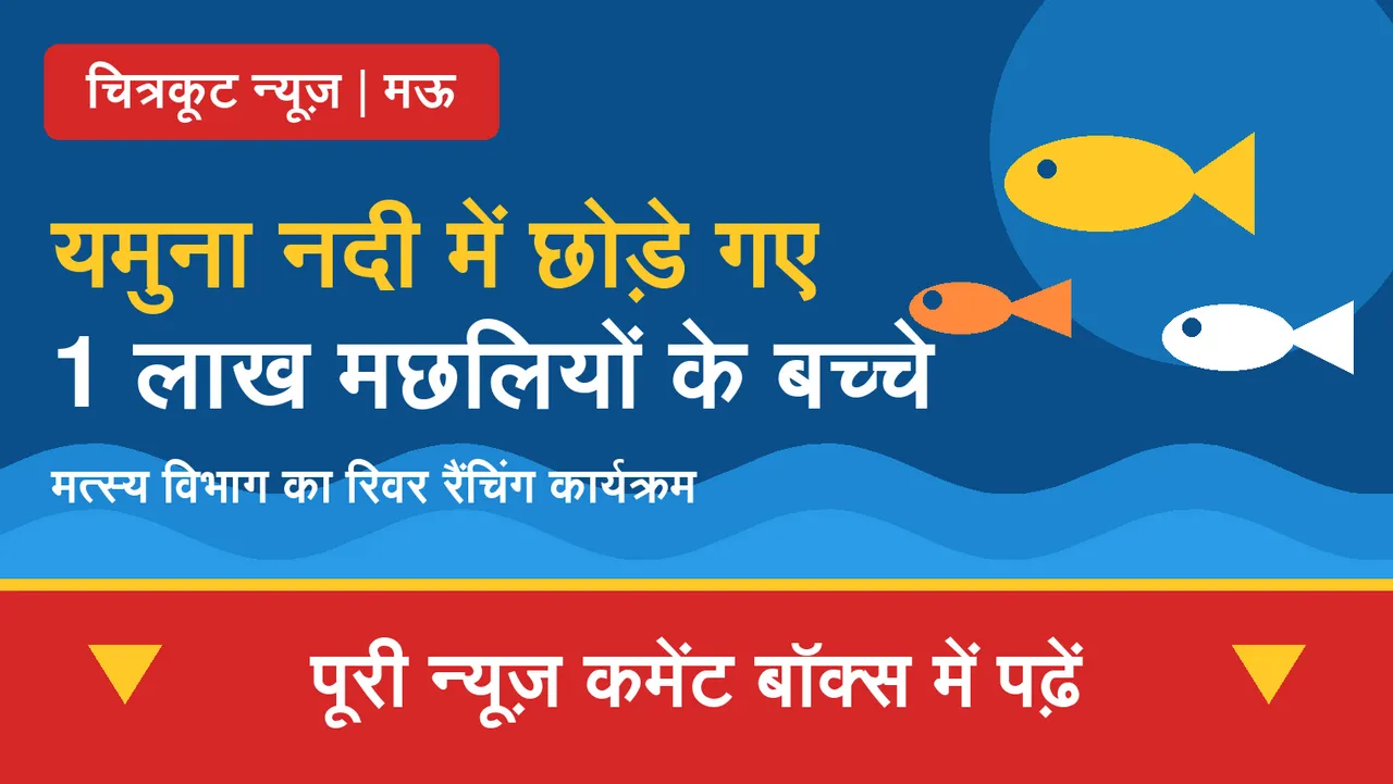 🚨🐟 चित्रकूट न्यूज़ | मऊ 🐟🚨

🌊 यमुना नदी में छोड़े गए एक लाख मछलियों के बच्चे, मछुआरों की आजीविका मजबूत करने की पहल!