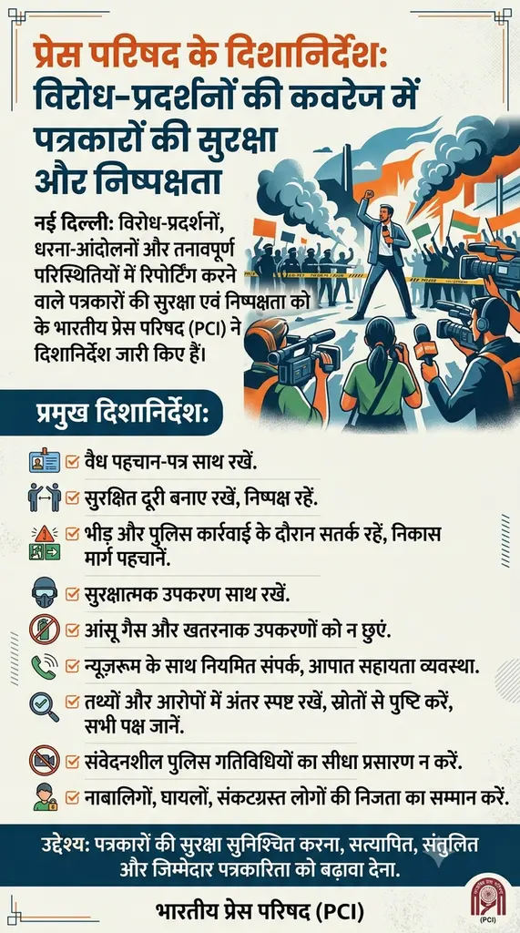 "विरोध-प्रदर्शनों की रिपोर्टिंग में पत्रकारों की सुरक्षा और निष्पक्षता पर प्रेस परिषद का जोर"