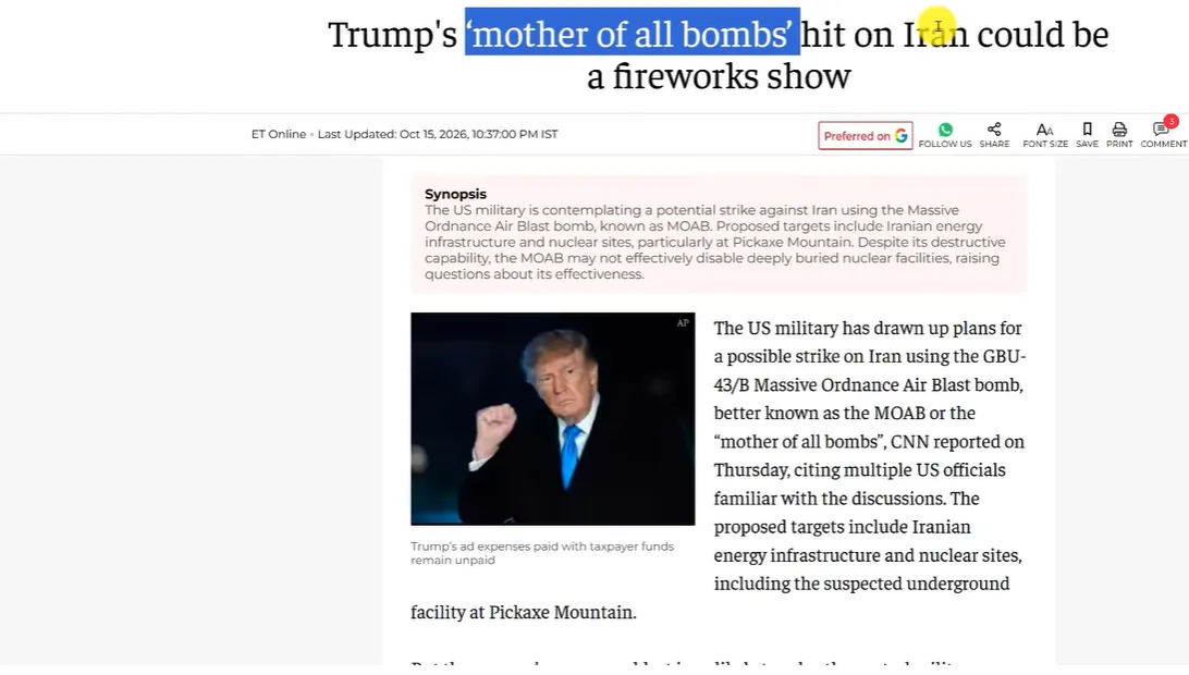WILL TRUMP DROP NUKES ON IRAN? Future of US Iran war is Insane