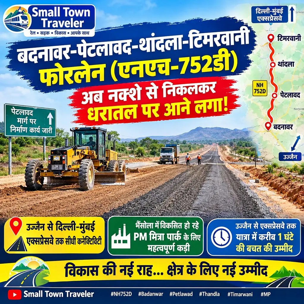 बदनावर-पेटलावद-थांदला-टिमरवानी फोरलेन (एनएच-752डी) का निर्माण शुरू, पेटलावद मार्ग पर 10 किमी लेवलिंग