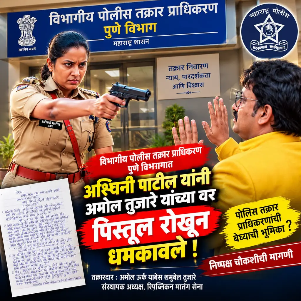 ुणे में पुलिस तक्रार प्राधिकरण के समक्ष तक्रारदार को बंदूक दिखाकर धमकाने का आरोप, निष्पक्ष जांच की मांग