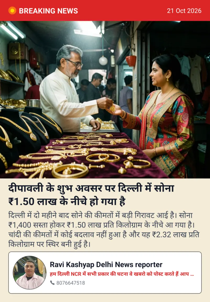 दीपावली के शुभ अवसर पर दिल्ली में सोना ₹1.50 लाख के नीचे हो गया है