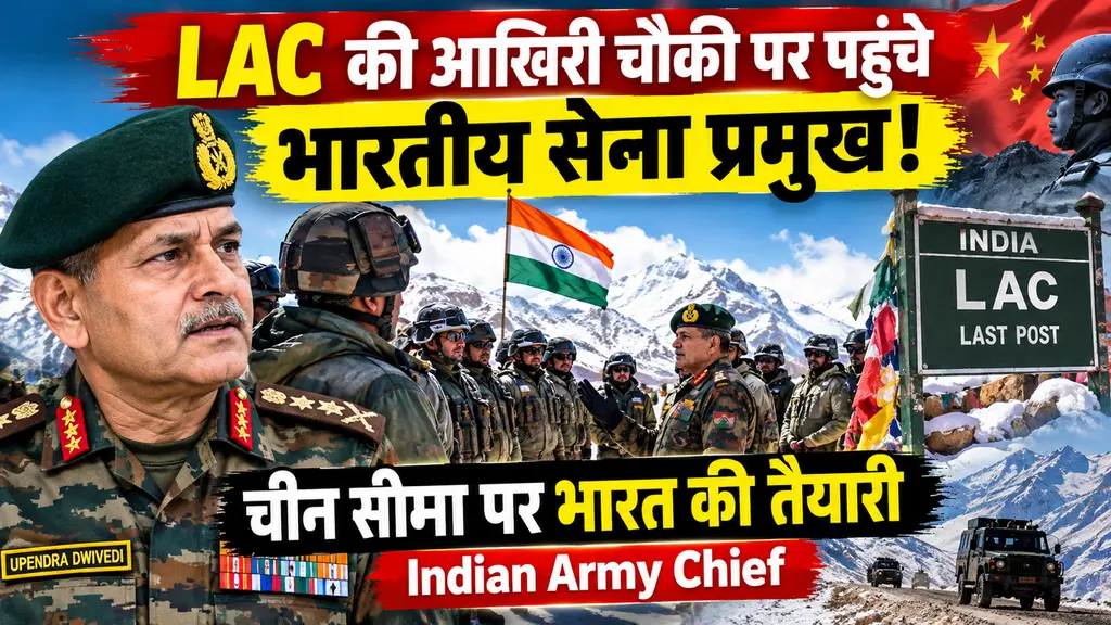 LAC की आखिरी चौकी पर पहुंचे भारतीय सेना प्रमुख! चीन सीमा पर भारत की तैयारी | Indian Army Chief