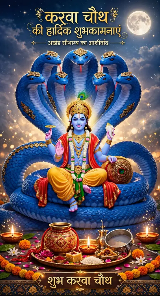 *करवा चौथ के पावन अवसर पर श्री हरि विष्णु और माता लक्ष्मी की एक सुंदर गाथा *