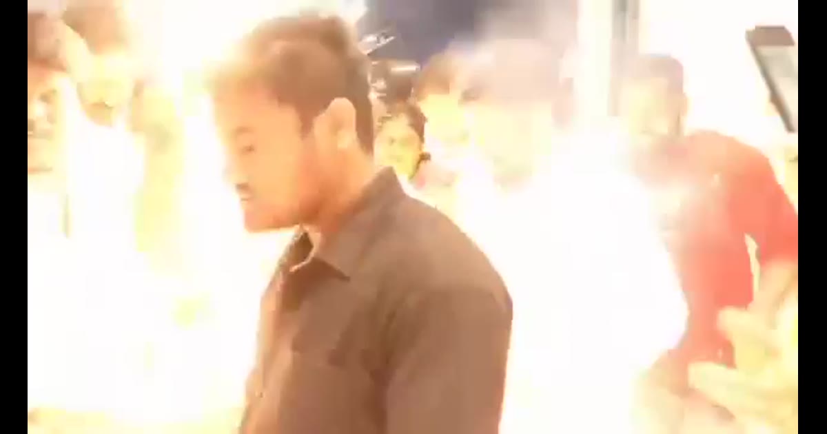 Firecracker suddenly explodes near Shivanna; disaster narrowly averted!
