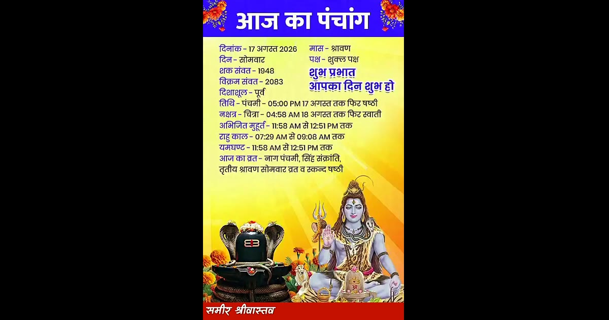 आज का पंचांग