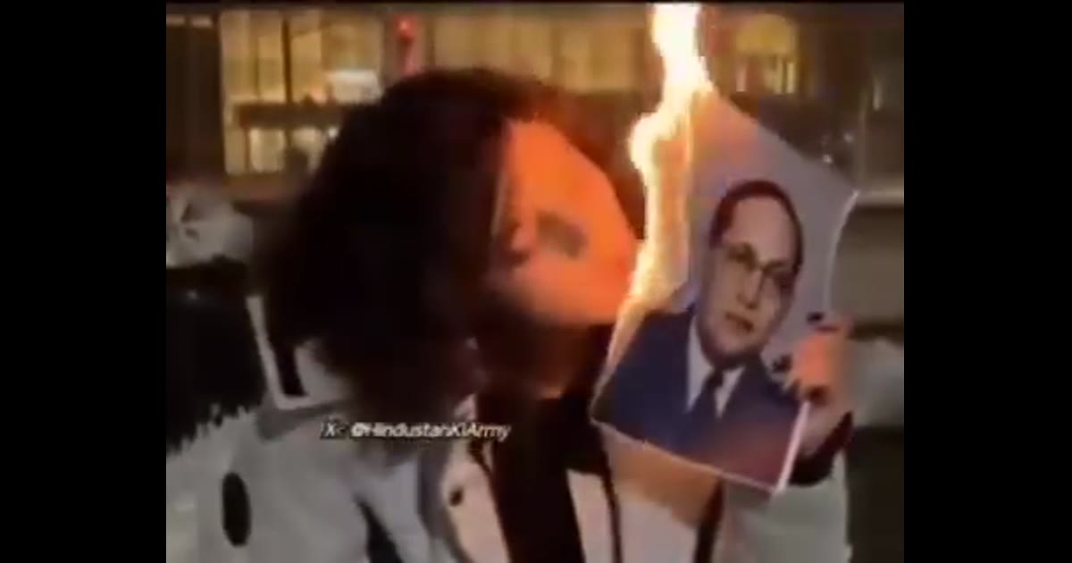 🔥 बाबासाहेब डॉ. भीमराव आंबेडकर की तस्वीर जलाने का वीडियो वायरल, महिला की हरकत पर उठे सवाल