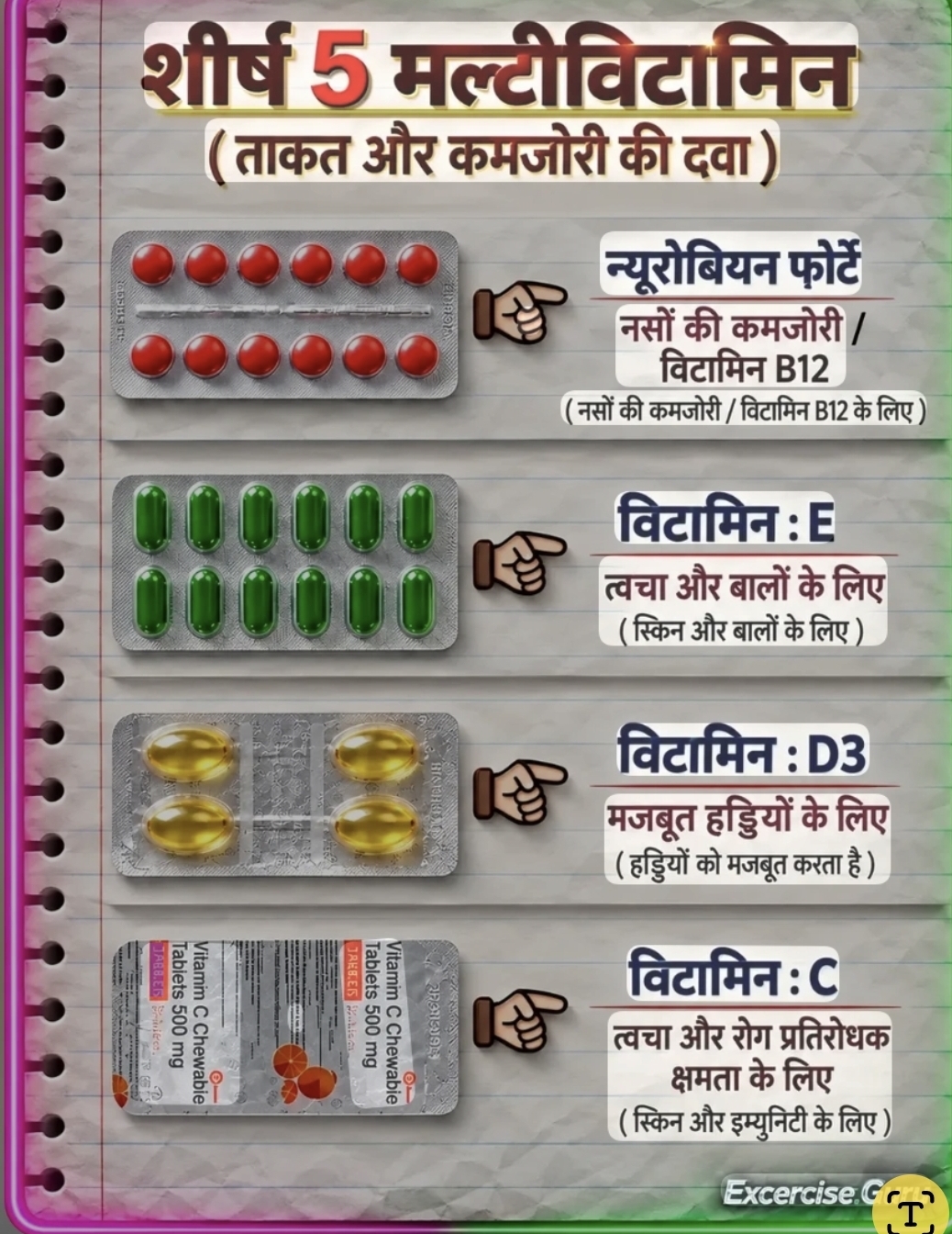 स्वास्थ्य हेतु टिप्स पहला सुख निरोगी काया मनुष्य जीवन आज सबसे शीर्ष रूप में कोई उपयोगी है तो चिकित्सा की दृष्टि से 5 महत्वपूर्ण विटामिन है जो सर्व विद्यमानता ही सर्वसिद्ध सदुपयोग ही आरोग्य देता है इसलिए मानव जीवन में इनका उपयोग बहुत फायदेमंद मद होते है।